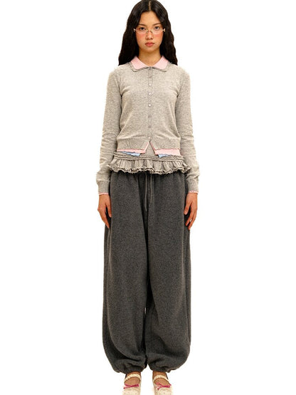 Panelled Printed Fleece Loose Vest【s0000016069】