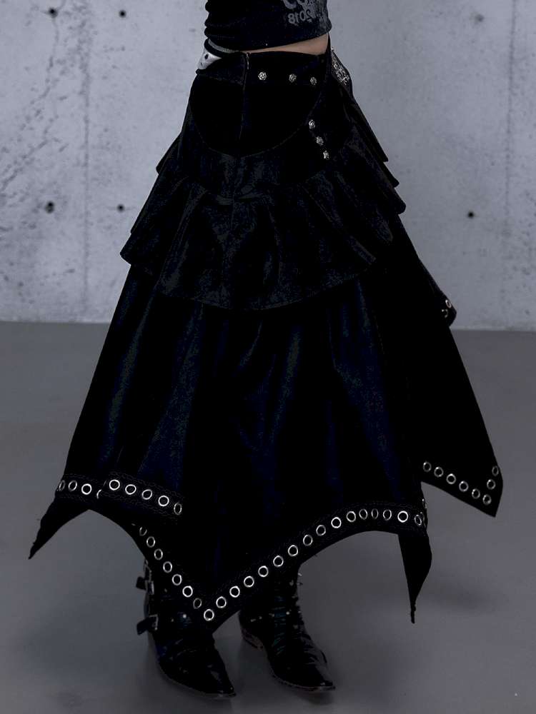 Dark Court Suede Irregular Skirt【s0000014919】