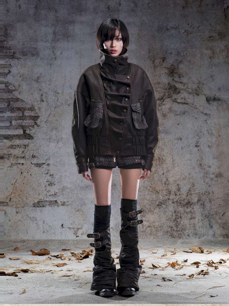 Oversized Fleece-Lined Flight Jacket【s0000014483】