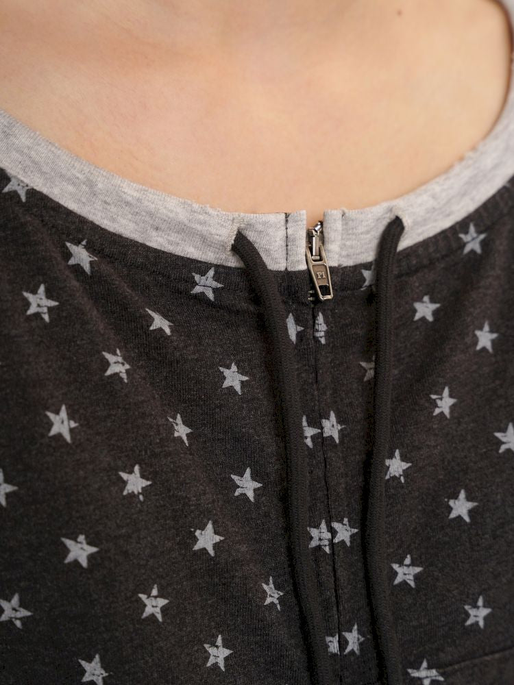 Double zipper one shoulder short sleeve t-shirt【s0000013430】