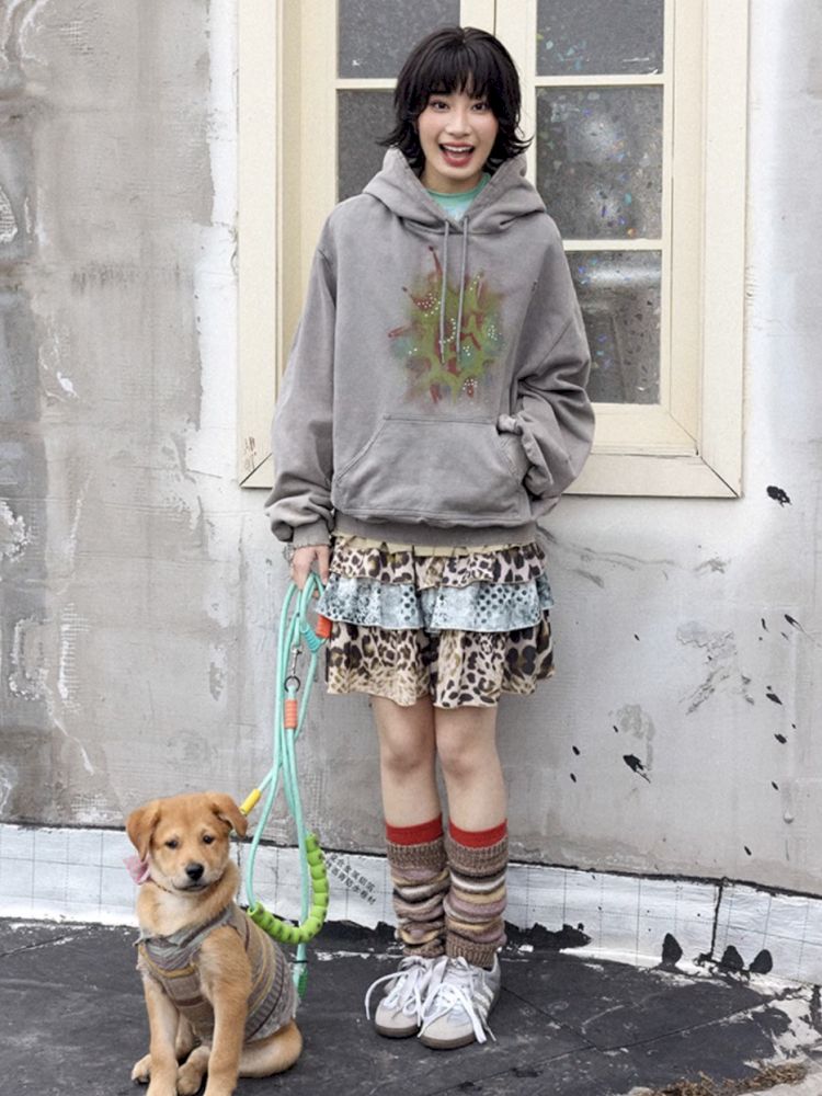 Printed splicing bustier cake skirt【s0000012271】