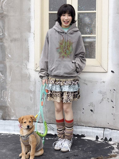 Printed splicing bustier cake skirt【s0000012271】