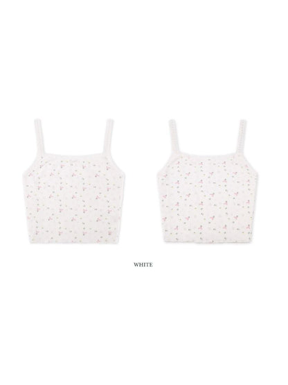 Pearl Bow Lace Floral Camisole [S0000008671]