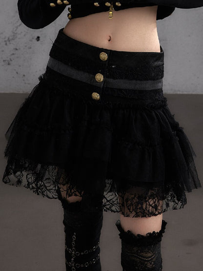 Vintage Layered Mesh Puffy Skirt【s0000019151】