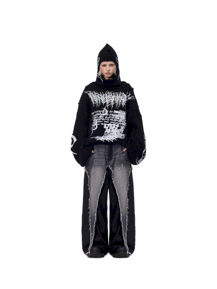 Structure Patchwork Hooded Sweater【s0000015120】