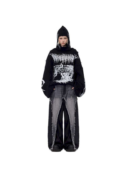 Structure Patchwork Hooded Sweater【s0000015120】