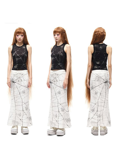 Butterfly Spider Web Iron On Vest【s0000012584】