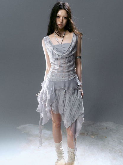 Hollow Swing Neck Sleeveless Blouse【s0000012644】