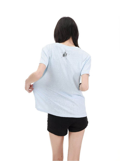 Snowflake Cotton Destruction T-Shirt【s0000018213】