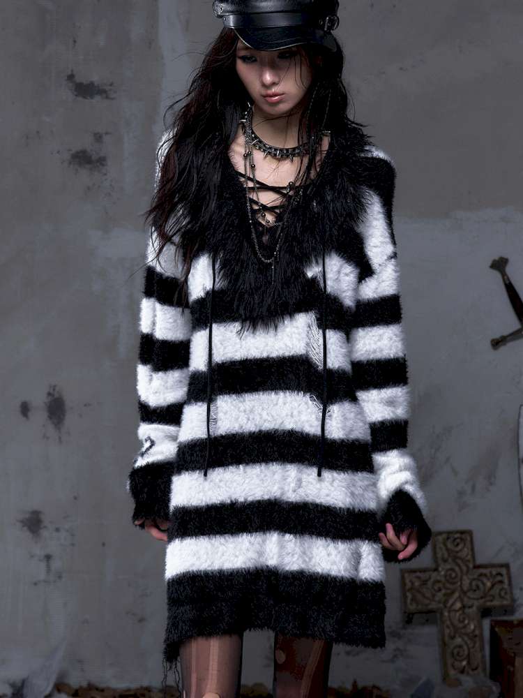 Long-Sleeve Striped Sweater【s0000014474】