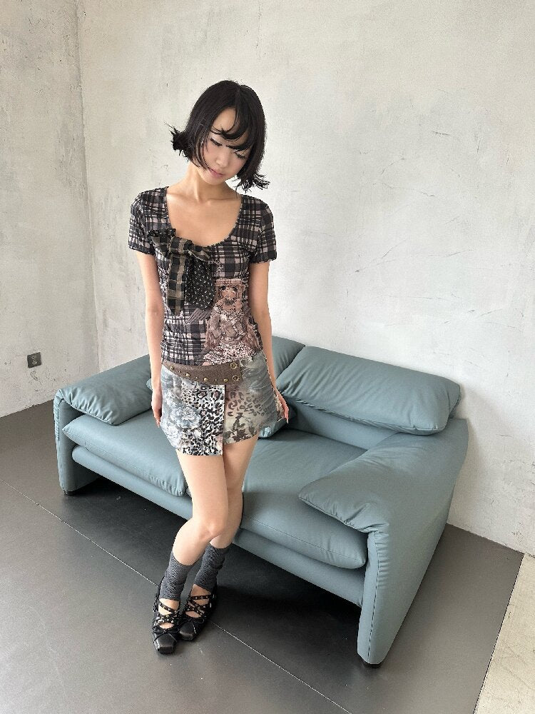 Vintage Leopard Floral Skirt【s0000018089】