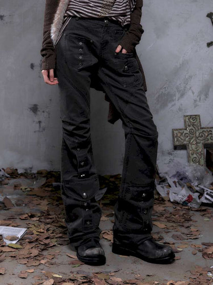 Slightly Flared Suede Casual Pants【s0000014480】