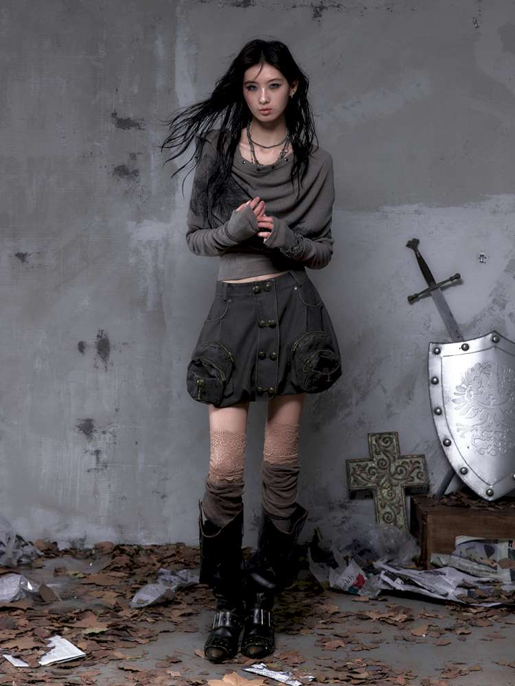 Workwear Flower Bud Skirt【s0000014463】