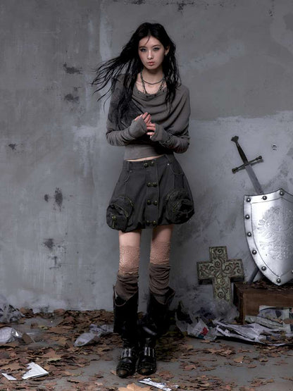 Workwear Flower Bud Skirt【s0000014463】