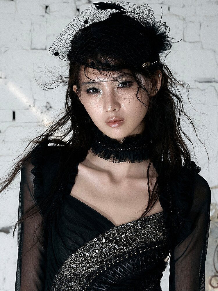 Court Pleated Lace Silk Scarf Waist【s0000016997】