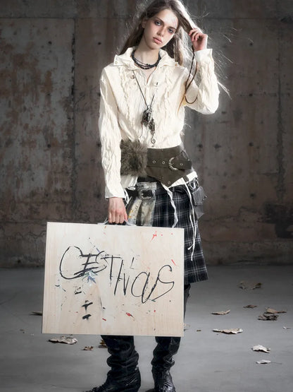 Patchwork Fringe Pocket Waist Belt【s0000013964】