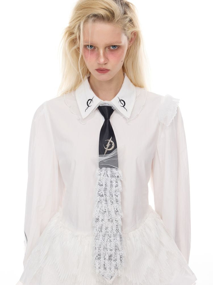 Punk Ballet Lolita White Lace Shirt【s0000012985】