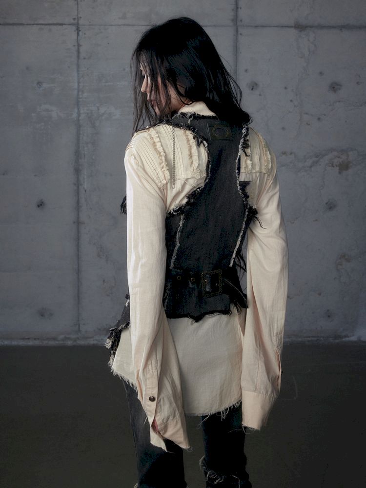 Stacked Waisted Irregular Vest【s0000013472】