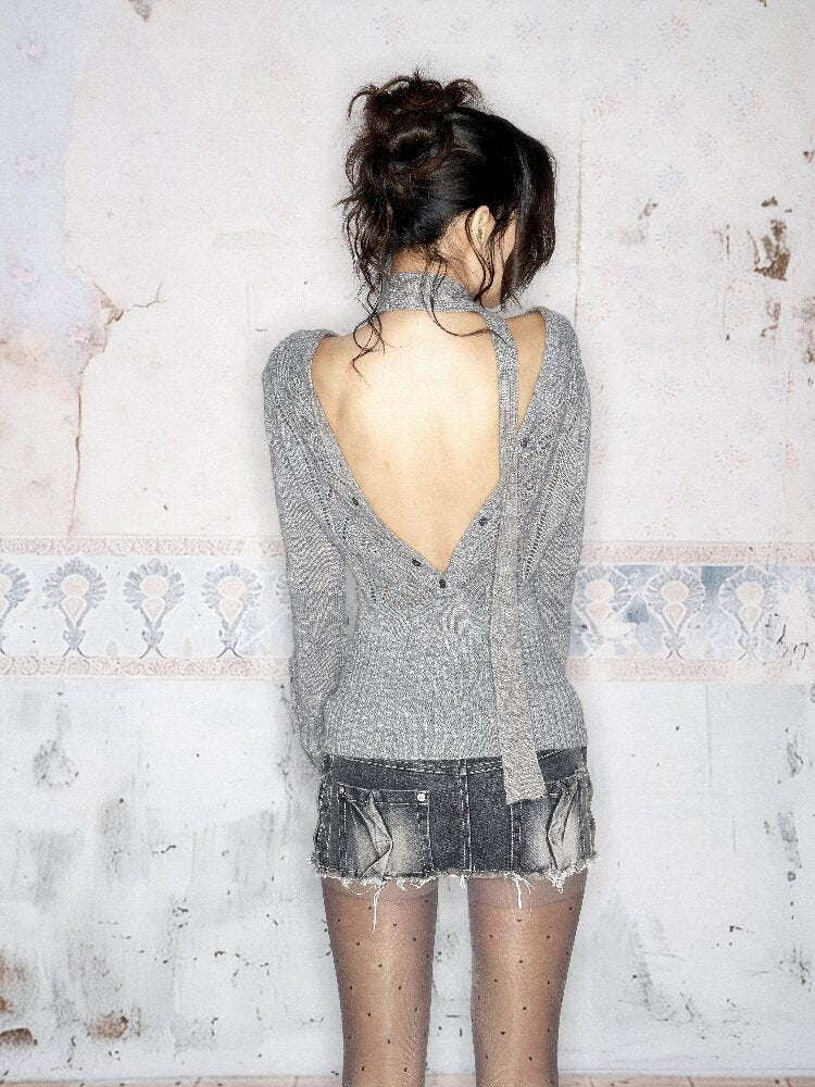 Two-Tone Multi-Button Knit Sweater【s0000016060】