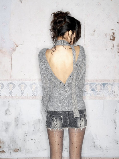 Two-Tone Multi-Button Knit Sweater【s0000016060】