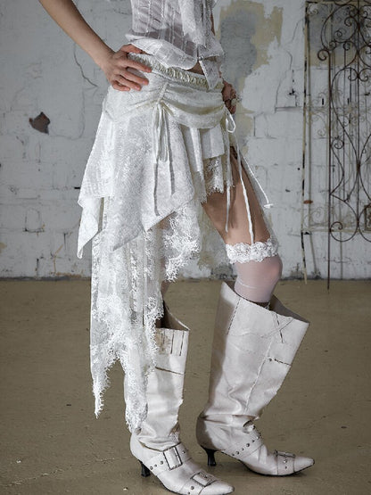 Baroque Velvet Lace A-Line Skirt【s0000016988】