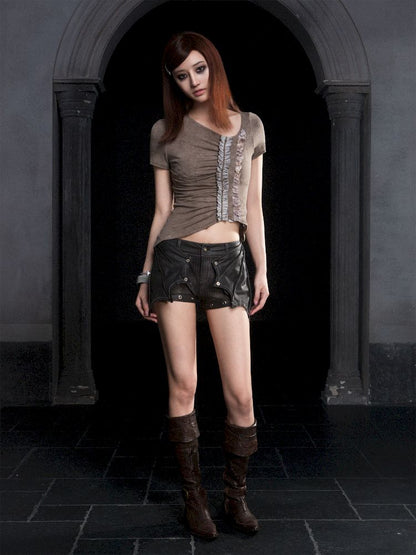 Bat Two Wear Knit Denim Shorts【s0000012306】