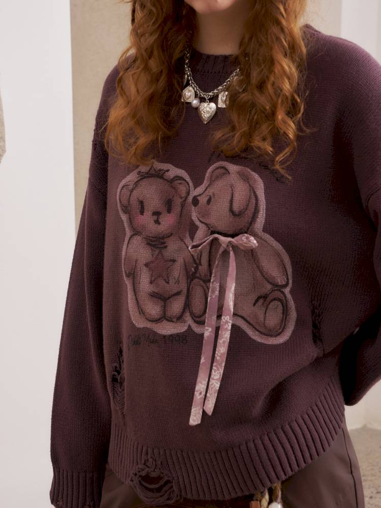 Oversized Long-Sleeve Knit Sweater【s0000014392】