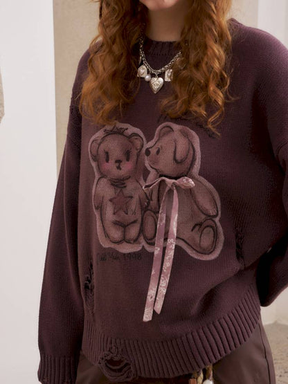 Oversized Long-Sleeve Knit Sweater【s0000014392】
