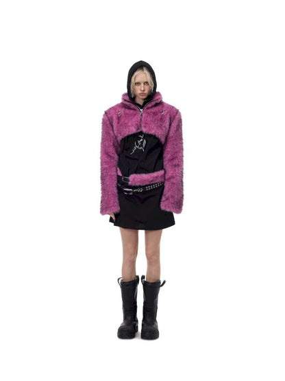 Gradient Fur Short Turtleneck Jacket【s0000015116】