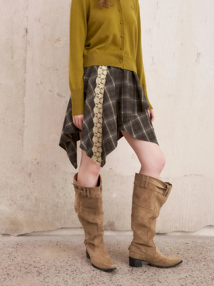 Lace Patchwork Skirt A-Line Mini Skirt【s0000014066】