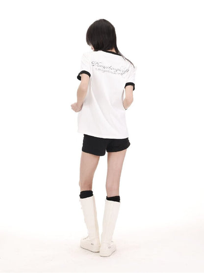 Contrast Patchwork Crew T-Shirt【s0000018214】