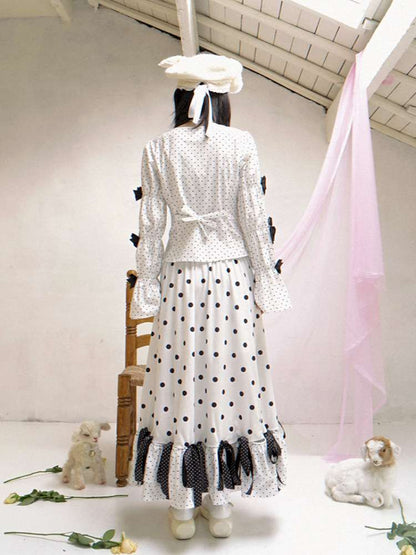 Asymmetric Bow Midi Skirt【s0000014525】