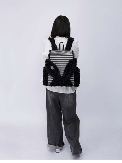 Rabbit Ears Fur Computer School Bag【s0000014615】