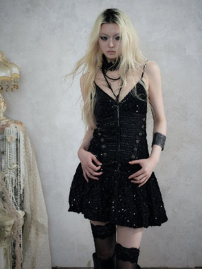 Vintage Court Punk Sequin Dress【s0000017858】