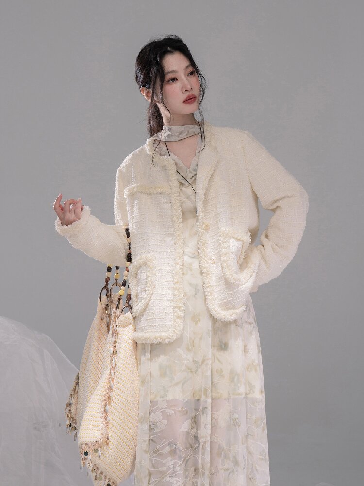 Broken Apricot White Wool Jacket【s0000015735】