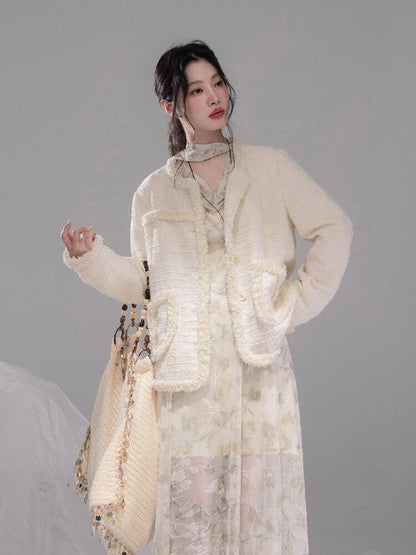 Broken Apricot White Wool Jacket【s0000015735】