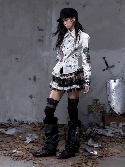 Heavy-Duty Plaid Tiered Skirt【s0000014477】