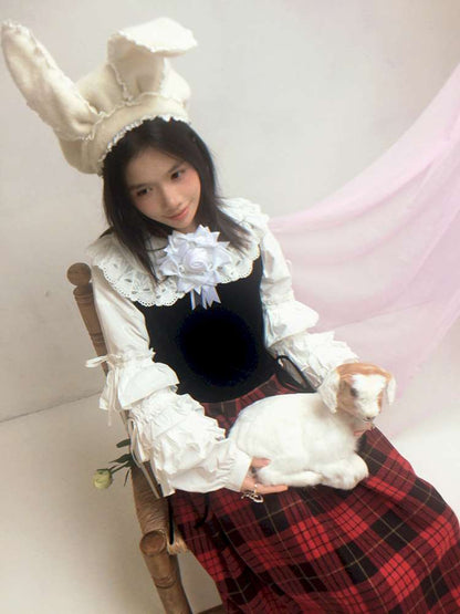 Rabbit-Eared Bendable Lace Beret【s0000014524】