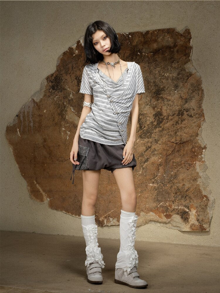 Vintage Punk Irregular Knit T-shirt【s0000016880】