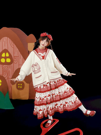 Contrasting Navy Collar Knit Cardigan【s0000014155】