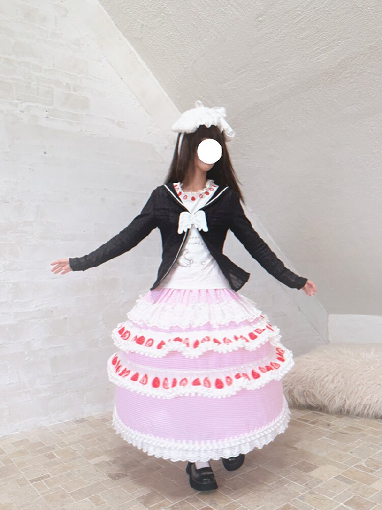 Cake Print Cut-Out Lace Bow Skirt【s0000018542】