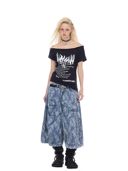 One-shoulder slim-fit Y2K T-shirt【s0000012971】
