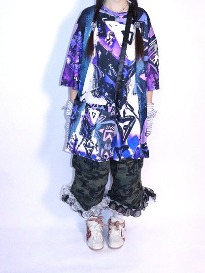 Cyber Mechanical Loose Crew Neck T Shirt【s0000017706】