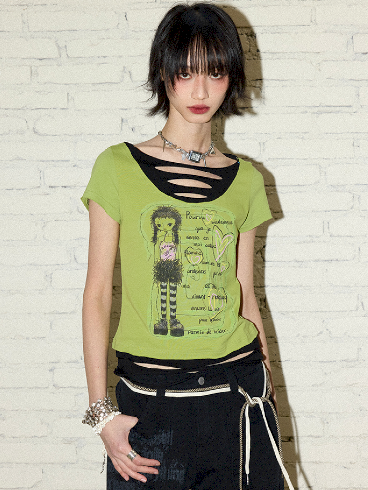 Fake Two Piece T-Shirt【s0000012421】