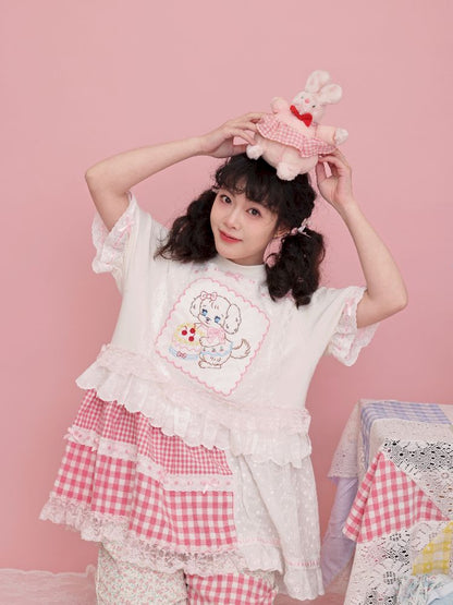 Embroidered Ribbon Lace T-Shirt【s0000012016】