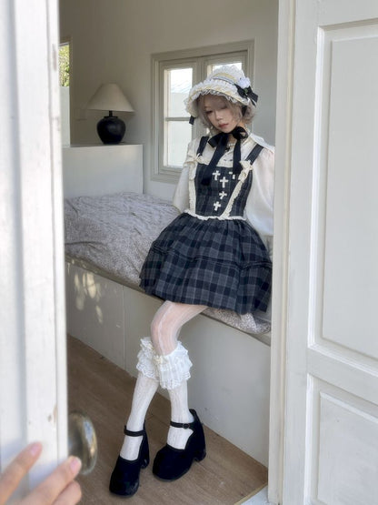 Waisted Fishbone Lace Bow Tie Dress【s0000011341】