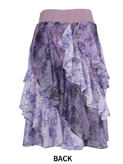 Retro Dream Flower Print Lace Skirt【s0000018061】