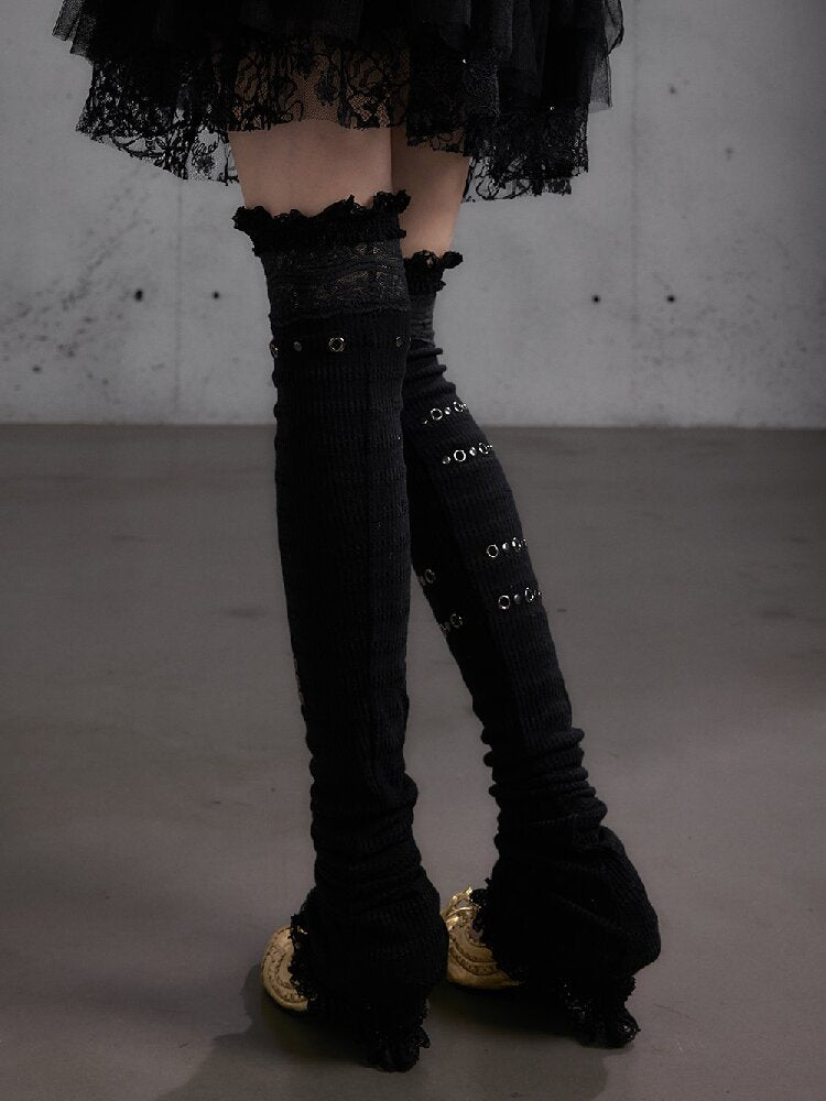 Lace Rhinestone Knit Leg Covers【s0000019164】