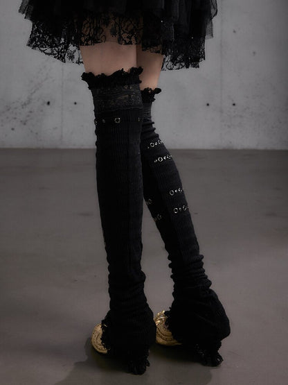 Lace Rhinestone Knit Leg Covers【s0000019164】