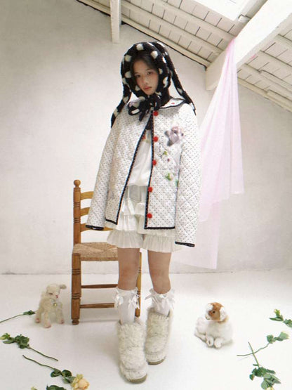 Notebook-Style Printed Cat Cotton Coat【s0000014527】